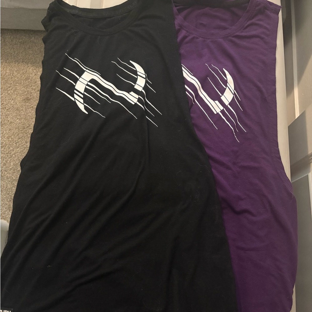 2/$7 TLF Apparel Workout Tank Top (M) - Black, Purple